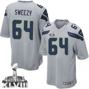 NFL J.R. Sweezy Seattle Seahawks Youth Limited Alternate Super Bowl XLVIII Nike Jersey - Grey