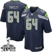 NFL J.R. Sweezy Seattle Seahawks Youth Limited Team Color Home Super Bowl XLVIII Nike Jersey - Navy Blue