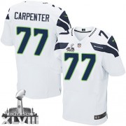 NFL James Carpenter Seattle Seahawks Elite Road Super Bowl XLVIII Nike Jersey - White