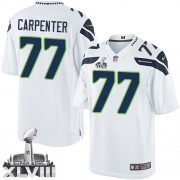 NFL James Carpenter Seattle Seahawks Limited Road Super Bowl XLVIII Nike Jersey - White