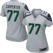 NFL James Carpenter Seattle Seahawks Women's Elite Alternate Nike Jersey - Grey