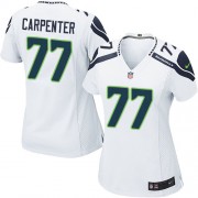 NFL James Carpenter Seattle Seahawks Women's Elite Road Nike Jersey - White