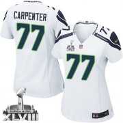NFL James Carpenter Seattle Seahawks Women's Elite Road Super Bowl XLVIII Nike Jersey - White