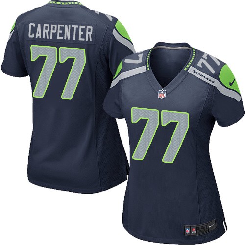 NFL James Carpenter Seattle Seahawks Women's Game Team Color Home Nike Jersey - Navy Blue