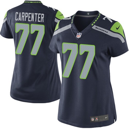 NFL James Carpenter Seattle Seahawks Women's Limited Team Color Home Nike Jersey - Navy Blue