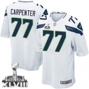 NFL James Carpenter Seattle Seahawks Youth Elite Road Super Bowl XLVIII Nike Jersey - White