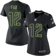 NFL 12th Fan Seattle Seahawks Women's Game Nike Jersey - Black Impact